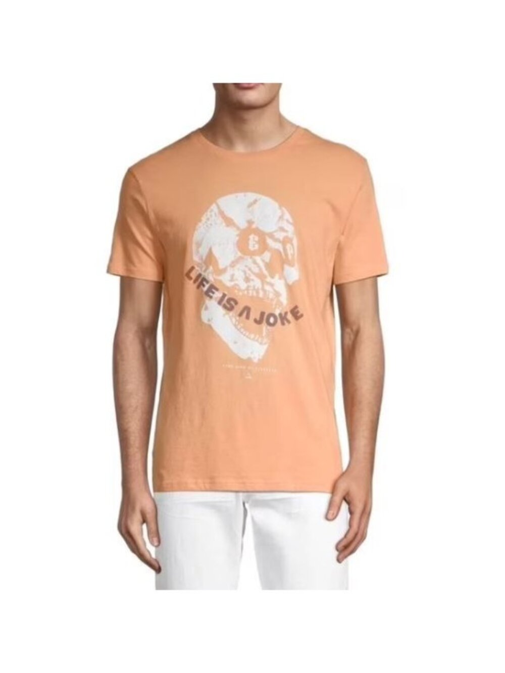 Elevenparis T-Shirt Size XL Coral Sand 100% Cotton Skull Graphic